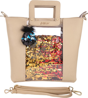

Vdesi Women Casual Beige PU Sling Bag