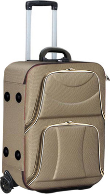 

QUBIFT BROWN STYLISH TUBO WHEEL LUGGAGE Expandable Check-in Luggage -  inch(Brown