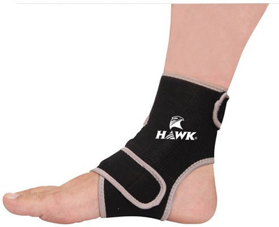 

HAWK Adjustable Ankle Support made from Premium Quality Neoprene with Velcro For Size Adjustment, Free Size Ankle Support (Free Size, Black)