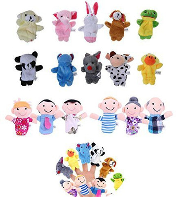 

Generic YIGO 16 Pieces Finger Puppets Set, 10 Animal and 6 People Family Toy Sets Cute Lot Hand Puppet Baby Educational Toys (16P) Finger Puppets
