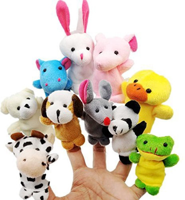 

Generic JZK 10 Animal Finger Puppet Set Small Plush Toy Hand for Children Kids Party Favours Birthday Bag Fillers Christmas Gift Finger Puppets