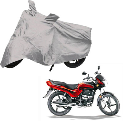 Deeshika Two Wheeler Cover for Hero(Passion Plus, Silver)
