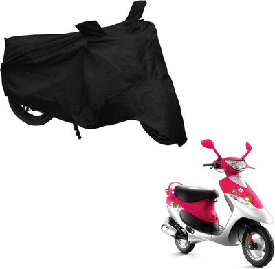 Deeshika Two Wheeler Cover for TVS(Scooty Pep+, Black)