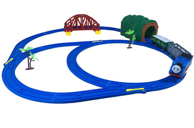 

Akrobo Tomas & Friends Battery Operated Train Track Set with Over-Bridge + Tunnel(Multicolor)