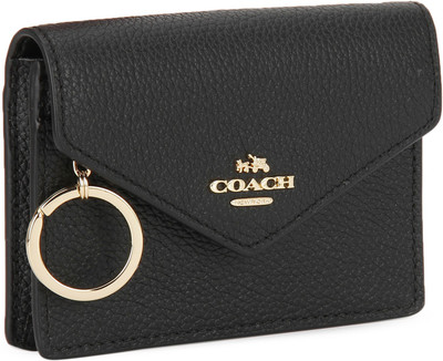 

Coach Women Black Genuine Leather Card Holder(1 Card Slot), Liblk