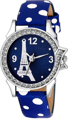 

ReniSales New Stylish Eiffel Tower Blue Dial Leather Watch For Girl & Women Watch - For Women