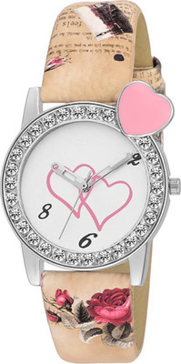 

ReniSales New Arrival Valentine Heart Leather Belt Watch For Girl & Women Watch - For Women