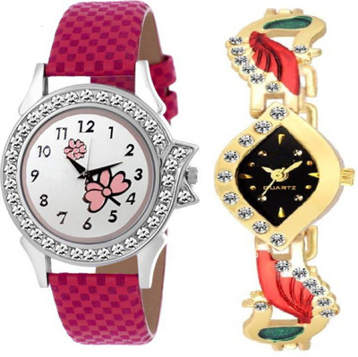 

TRUE KART New Unique Collection Flower Dial With Black Dial Folden Morni Strap Watch - For Girls