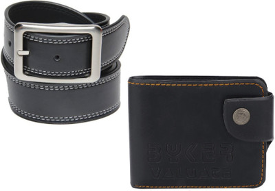 

Peacock Mundkar Wallet, Belt Combo(Black)