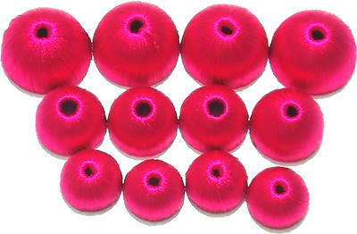 

GOELX Silk thread jhumka base wrapped ready to use for designer jumka making- 3 size combo PINK