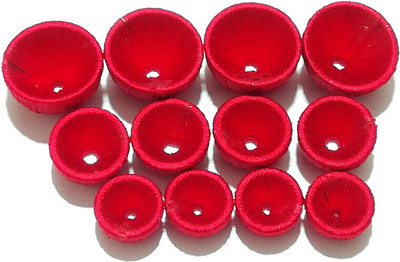 

GOELX Silk thread jhumka base wrapped ready to use for designer jumka making