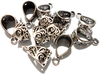 

GOELX Antique Silver Bails/Loops for Jewellery Making & Craft Work - Design 8