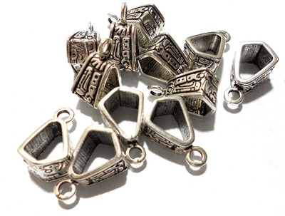 

GOELX Antique Silver Bails/Loops for Jewellery Making & Craft Work - Design 4