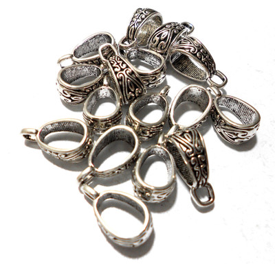 

GOELX Antique Silver Bails/Loops for Jewellery Making & Craft Work - Design 5