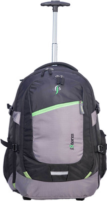 

Istorm Backpack Overnighter Trolley Black & Parrot Green 45 L Trolley Laptop Backpack(Black), Is-425