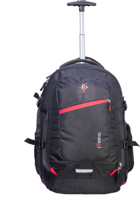 

Istorm Backpack Overnighter Trolley Black & Red 45 L Trolley Laptop Backpack(Black), Is-426