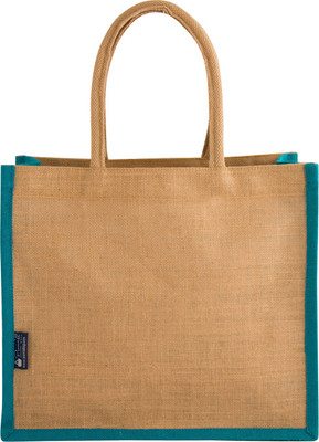 

Promise Bags Perfect Eco Friendly Naturally processed Multipurpose Reusable Jute Bags(Peacock Blue Boarder) Multipurpose Bag(Blue, 10 L)