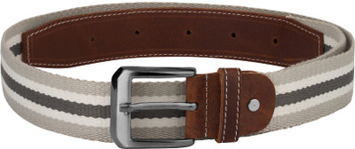 

Voylla Men Casual Grey, White Fabric Belt, Multicolor