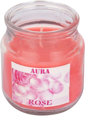 SLICETER JAR Candles for Highly Fragranced, Premium & Smokeless Candle, Home Decor/Wedding/Birthday/Festivals/Anniversary/Gifts/All Purpose Tea Light Candles (pack of 1) Rose Flavour Brun Time-18Hrs.. Candle(Pink, Pack of 1)