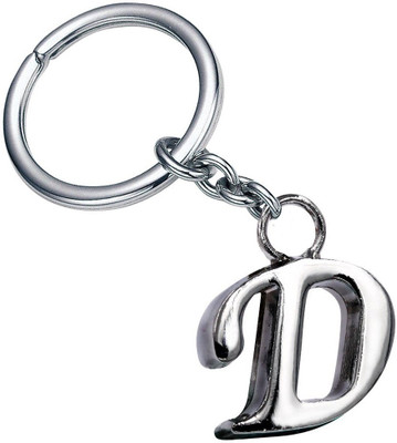 

GCT Alphabet Letter D Silver Metal Key Chain(Silver)