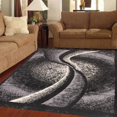 KUBER INDUSTRIES Grey Velvet Carpet(5 ft,  X 7 ft, Rectangle)