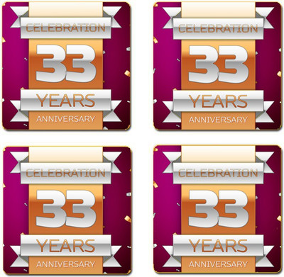 ME&YOU Square Wood Coaster Set(Pack of 4)