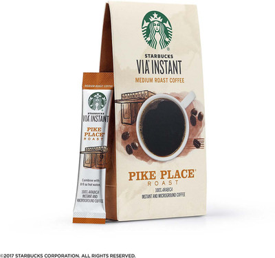 

Starbucks VIA Instant Medium Roast Coffee, Pike Place Roast, 8 packets - 26.4g (0.93oz) Instant Coffee(26.4 g)