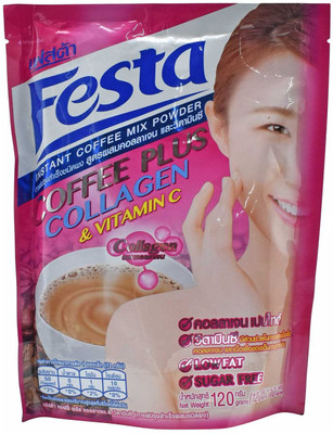 

Festa Instant Coffee Mix Powder, Coffee plus Collagen & Vitamin C, Sugar Free - 120g (10x12g) Instant Coffee(120 g)