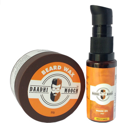 

daadhi mooch Beard Oil (Smooth Sandal) and Beard Wax, Combo of 2(Set of 2)