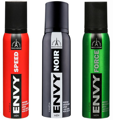 

ENVY NOIR DEODORANT 120 ML+FORCE DEODORANT 120 ML+SPEED DEODORANT 120 ML Deodorant Spray - For Men & Women(120 ml, Pack of 3)