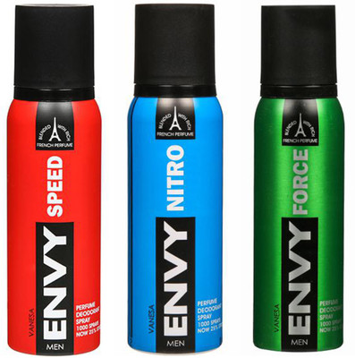 

ENVY NITRO DEODORANT 120 ML+SPEED DEODORANT 120 ML+FORCE DEODORANT 120 ML Deodorant Spray - For Men(120 ml, Pack of 3)