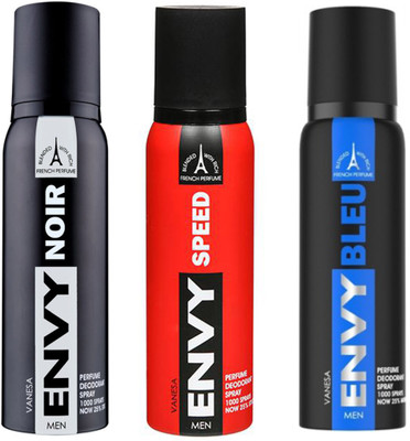 

ENVY DEODORANT 120 ML+SPEED DEODORANT 120 ML+BLEU DEODORANT 120 ML Deodorant Spray - For Men & Women(120 ml, Pack of 3)