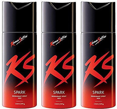 

KS SPARK kamasutra Body Spray - For Men(450 ml, Pack of 3)