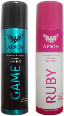 

Aerom Game and Ruby Deodorant Deodorant Spray - For Men & Women(300 ml, Pack of 2)