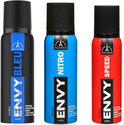 

ENVY NITRO DEODORANT 120 ML+SPEED DEODORANT 120 ML+BLEU DEODORANT 120 ML Deodorant Spray - For Men & Women(120 ml, Pack of 3)