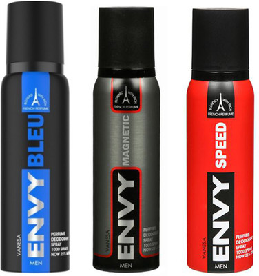 

ENVY MAGNETIC DEODORANT 120 ML+SPEED DEODORANT 120 ML+BLEU DEODORANT 120 ML Deodorant Spray - For Men & Women(120 ml, Pack of 3)