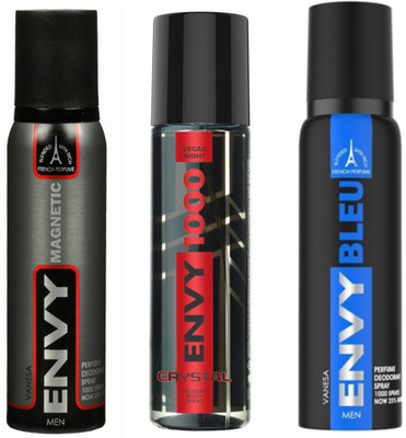 

ENVY MAGNETIC DEODORANT 120 ML+1000 CRYSTAL DEODORANT 120 ML+ BLEU DEODORANT 120 ML Deodorant Spray - For Men & Women(120 ml, Pack of 3)