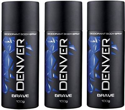 

Denver BRAVE DEOODORANT Deodorant Spray - For Men & Women(100 g, Pack of 3)
