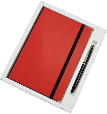 imagine Products Note Book With Pen A5 Notebook Ruled 200 Pages(Red, Black, Pack of 2)