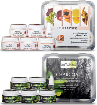 

Skinatura Fruit Fairness + Charcoal Facial Kit (Combo of 2 - 310 gm each) 310 g(Set of 2)