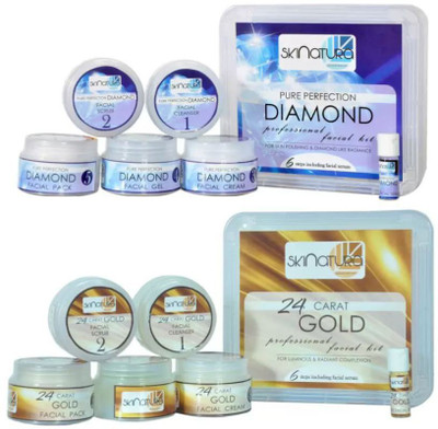 

Skinatura Diamond + 24 Carot Gold Facial Kit (Combo of 2 - 310 gm each) 310 g(Set of 2)