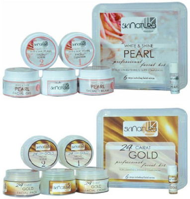

Skinatura White & Shine Pearl + 24 Carot Gold Facial Kit ( Combo of 2 - 310 gm each) 310 g(Set of 2)