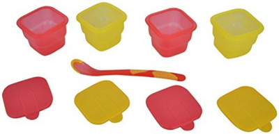 

Guru Kripa Baby Products ™ Presents New Born Baby Eco Friendly BPA Free 4 Layers Plastic Milk Powder Baby Food Storage Container For Travel Time Bowl Set Multi Storage Unbreakable Portable Infant Spill Proof Tiffin Box (Yellow) - Plastic(Yellow)
