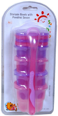 

Guru Kripa Baby Products  Presents New Born Baby Eco Friendly BPA Free 4 Layers Plastic Milk Powder Baby Food Storage Container For Travel Time Bowl Set Multi Storage Unbreakable Portable Infant Spill Proof Tiffin Box (Purple) - Plastic(Purple)