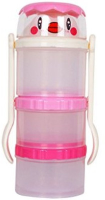 

Guru Kripa Baby Products  Presents Eco Friendly BPA Free 3 Layers Plastic Milk Powder Food Storage Co ntainer For Travel Time Bowl Set Multi Storage Unbreakable Portable Infant Spill Proof Baby Food Countainer Tiffen With Spoon &Fork pink - Plastic(Pin