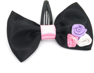 

SKD Black Bow with 3 roses Tic Tac Clip(Black)