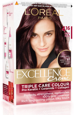 

L'Oreal Paris Excellence Cream Hair Color(Deep Plum 416)