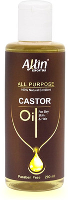 

Allin Exporters Cold Pressed 100% Pure and Natural Castor Oil - All Purpose Therapeutic Grade Paraben Free Carrier Oil for Hair Growth, Face, Skin Moisturizer, Scalp, Thicker Eyebrows and Eyelashes Hair Oil(200 ml)