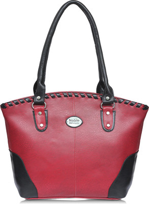 Noble Designs Hand-held Bag(Red, Black), Black;red