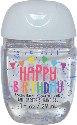 

Bath & Body Works PocketBac Anti-Bacterial Hand Gel, Happy Birthday - 29ml (1oz)(29 ml, Bottle)